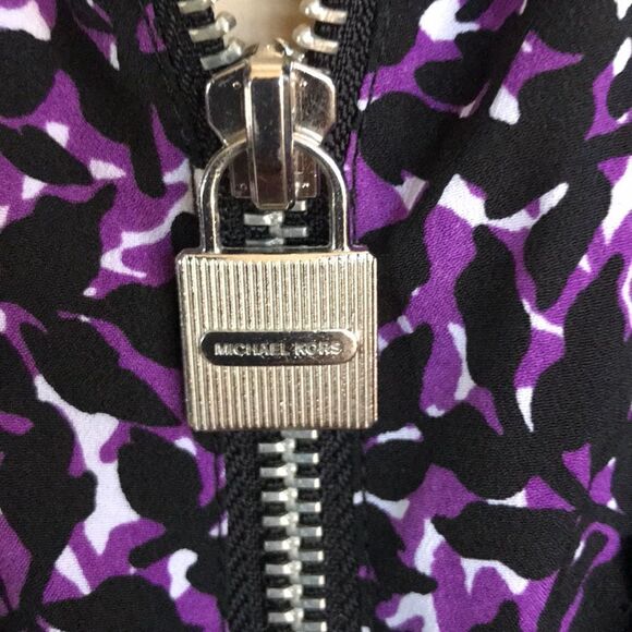 MICHAEL Michael Kors purple/black print silky top - Picture 4 of 7